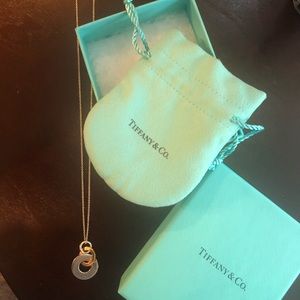 Tiffany interlocking silver and rubedo necklace